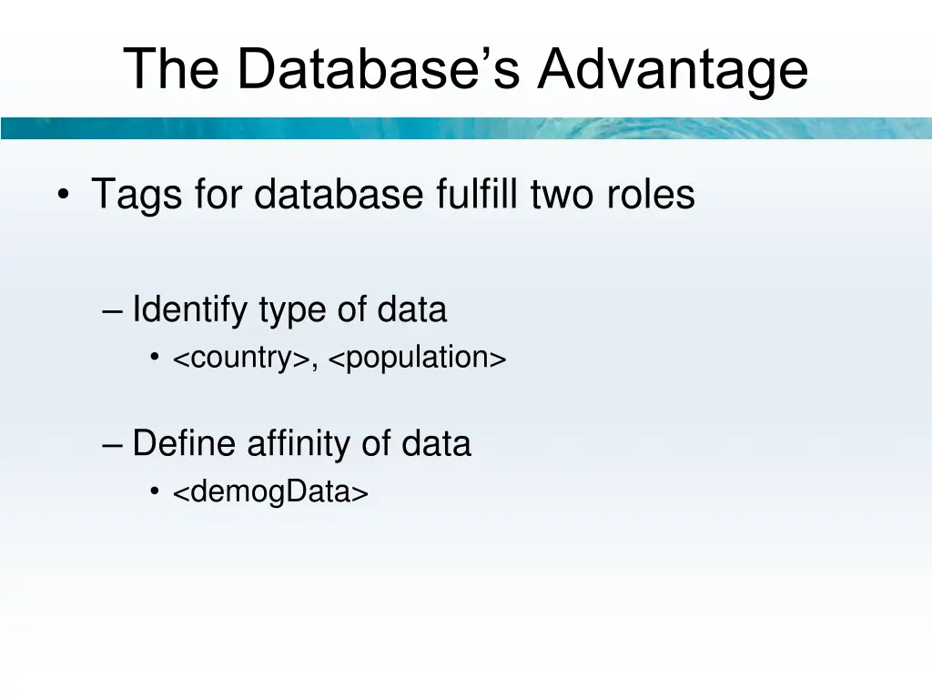 the database s advantage 1
