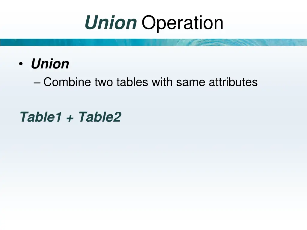 union operation