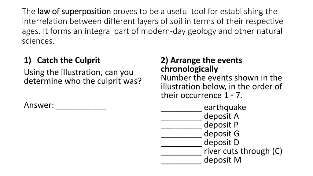 the law of superposition law of superposition
