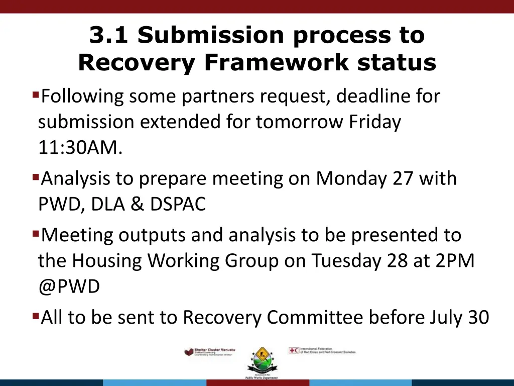 3 1 submission process to recovery framework 1