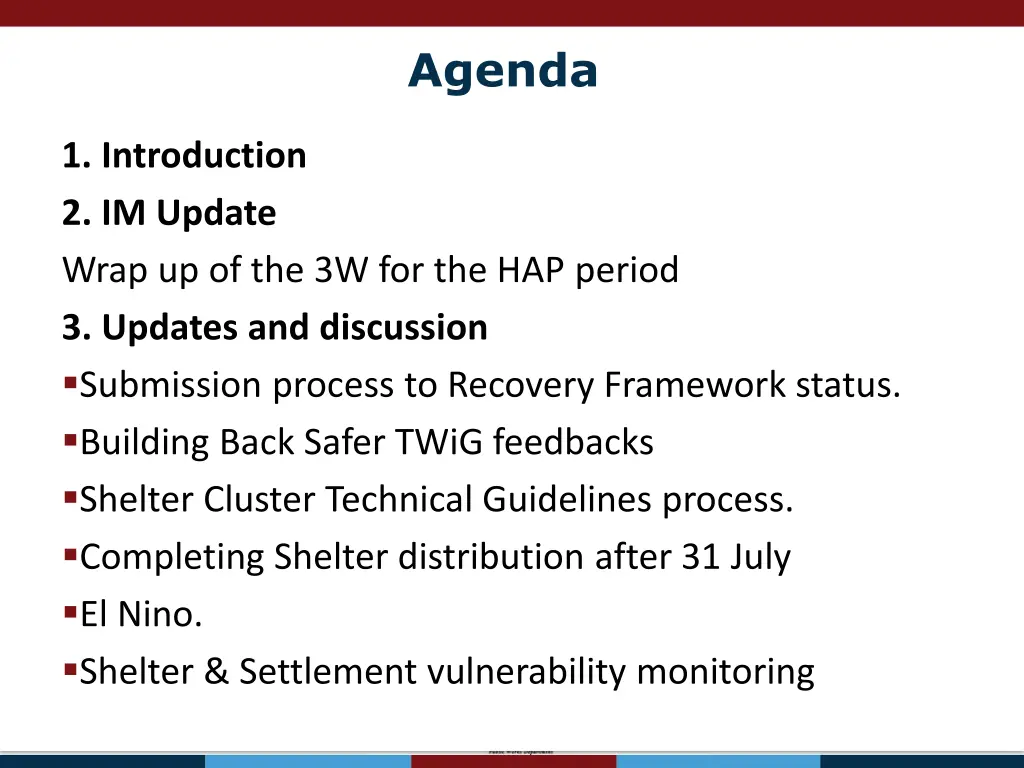 agenda
