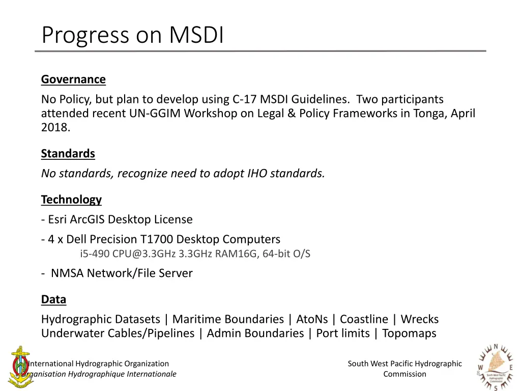 progress on msdi
