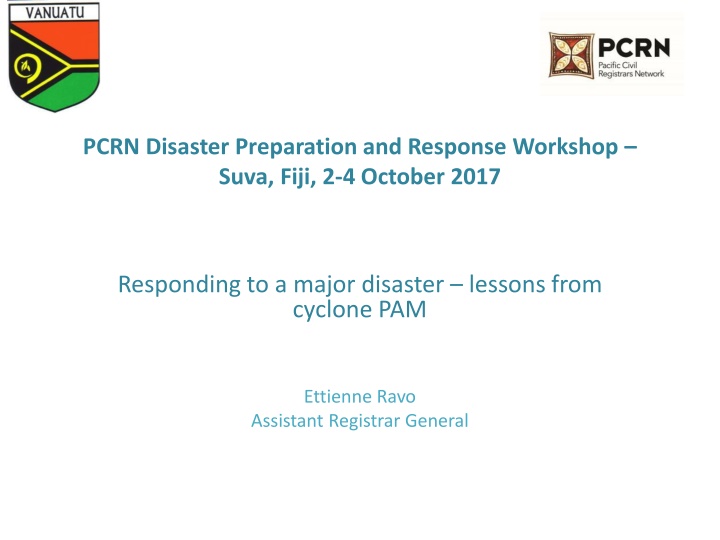 pcrn disaster preparation and response workshop