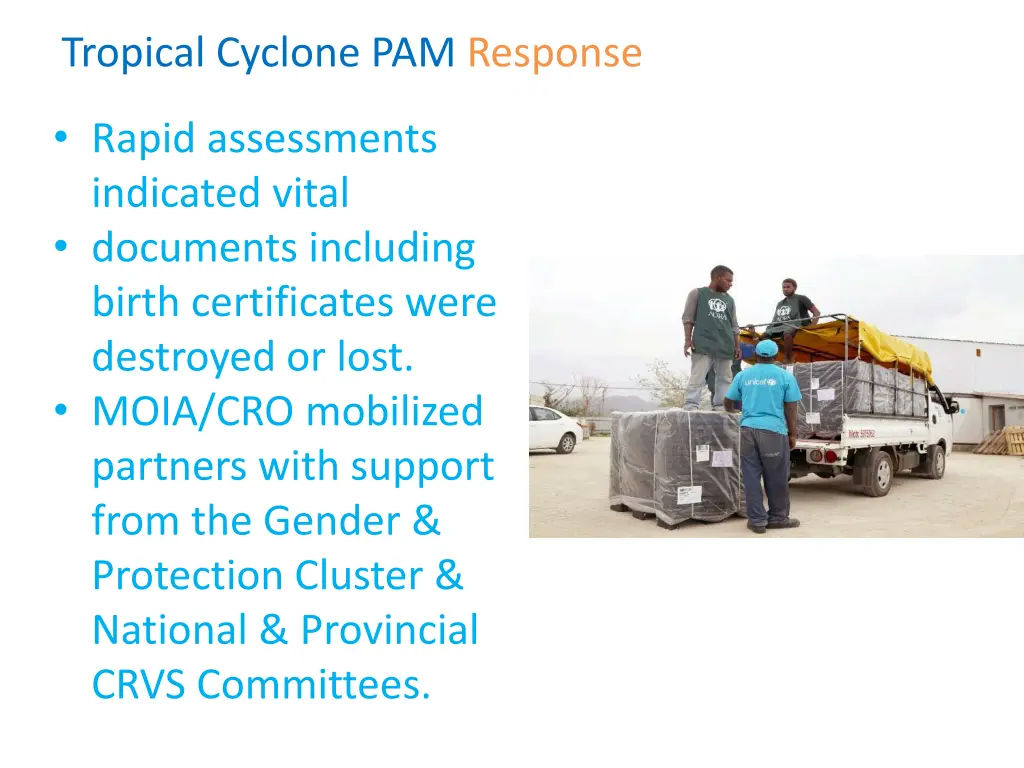 tropical cyclone pam response