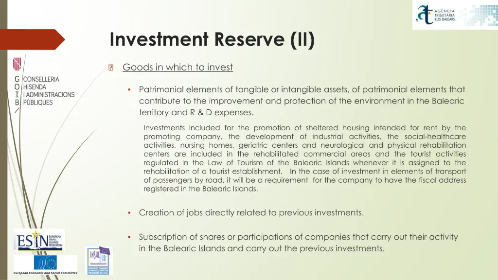 investment reserve ii