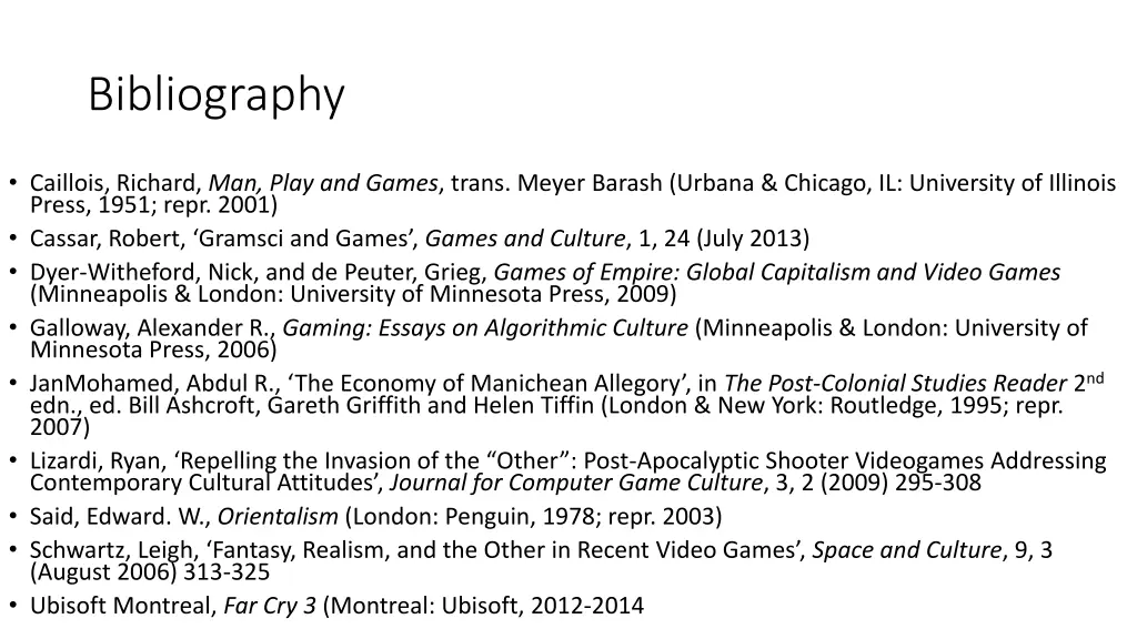 bibliography