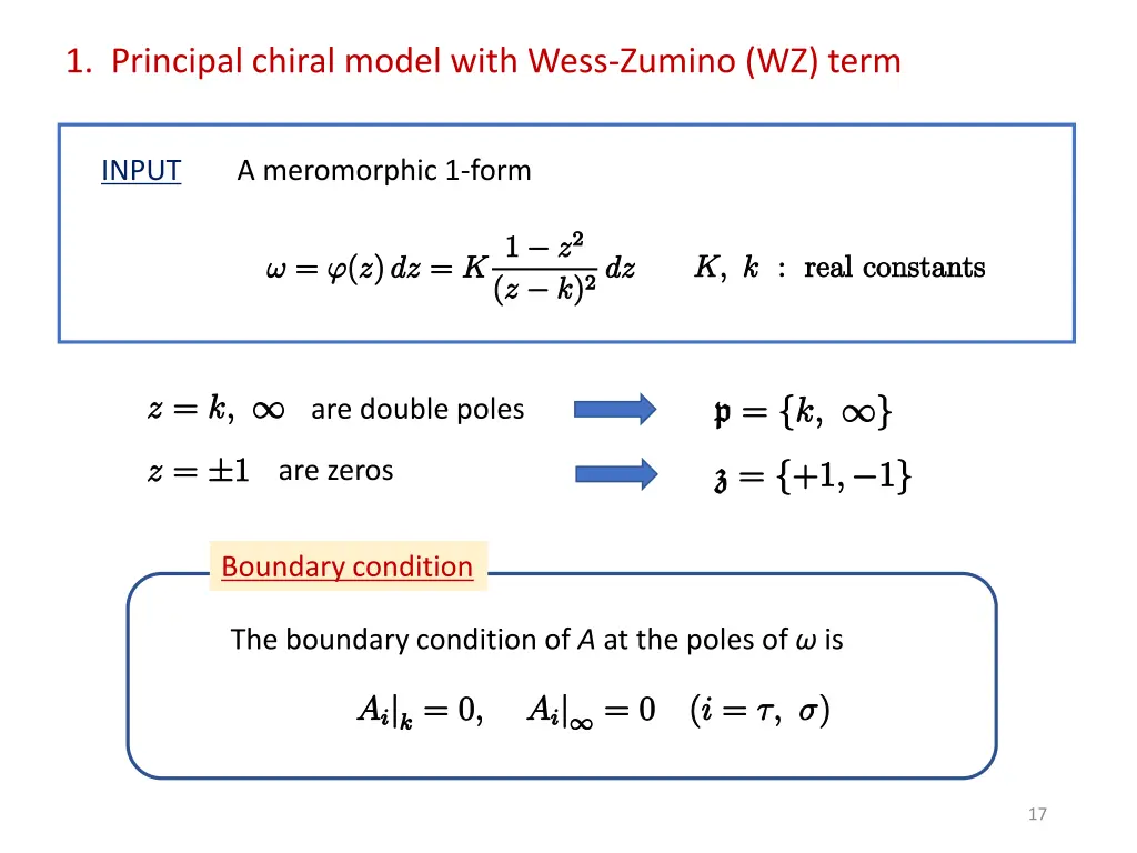1 principal chiral model with wess zumino wz term