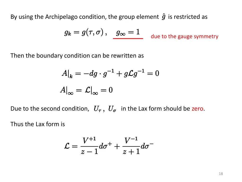 by using the archipelago condition the group