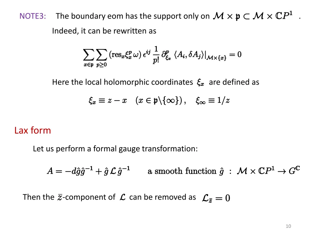 note3 the boundary eom has the support only on