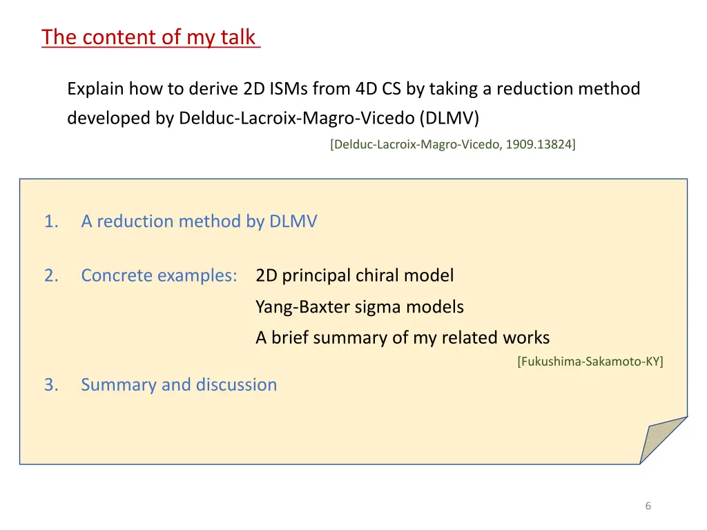 the content of my talk
