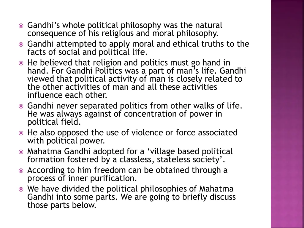 gandhi s whole political philosophy