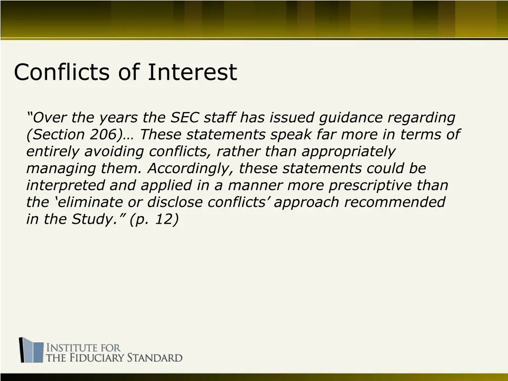 conflicts of interest