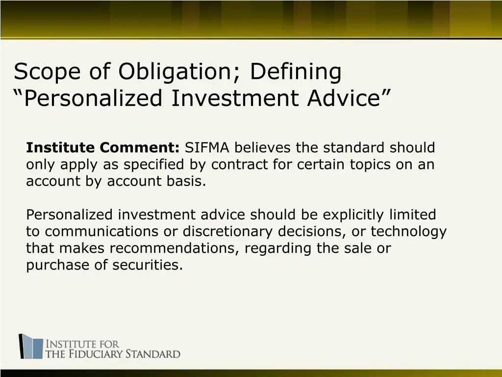 scope of obligation defining personalized 1