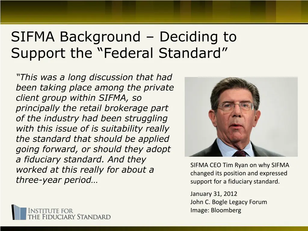 sifma background deciding to support the federal