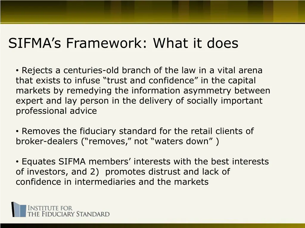 sifma s framework what it does 1