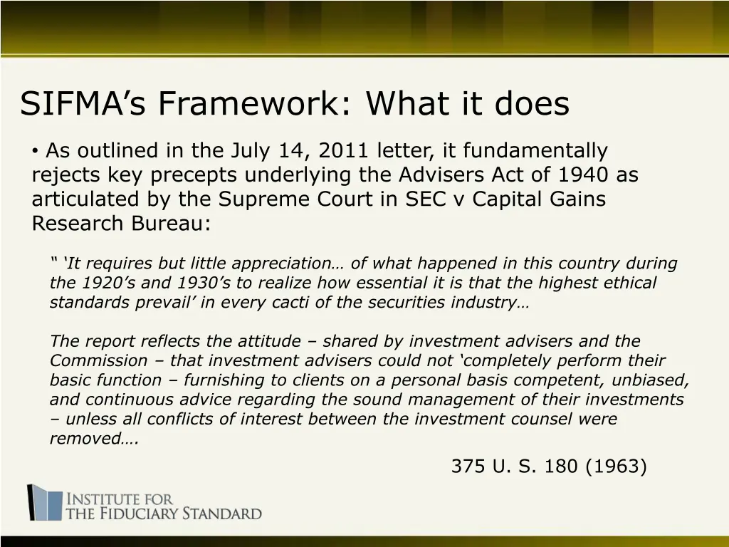 sifma s framework what it does