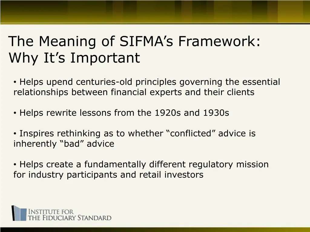 the meaning of sifma s framework