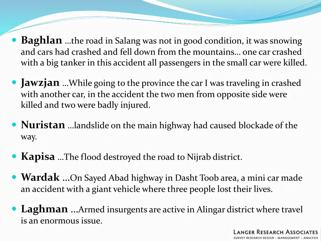 baghlan the road in salang was not in good