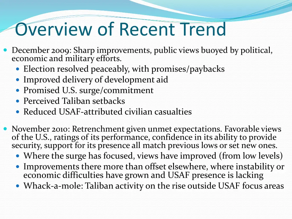 overview of recent trend