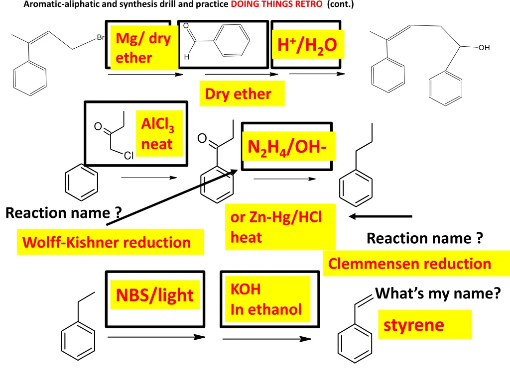 aromatic aliphatic and synthesis drill 2