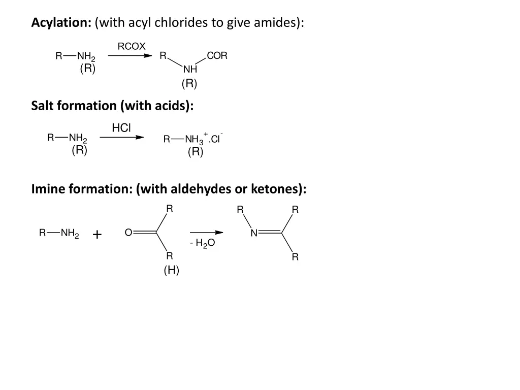 acylation with acyl chlorides to give amides