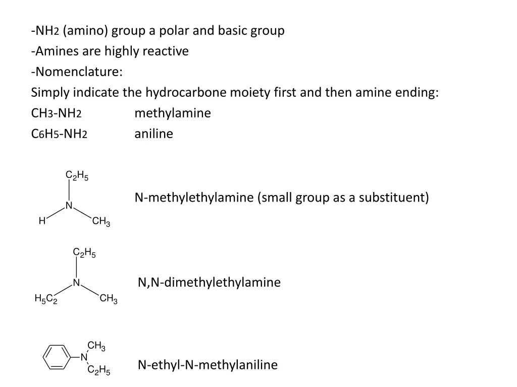 nh 2 amino group a polar and basic group amines