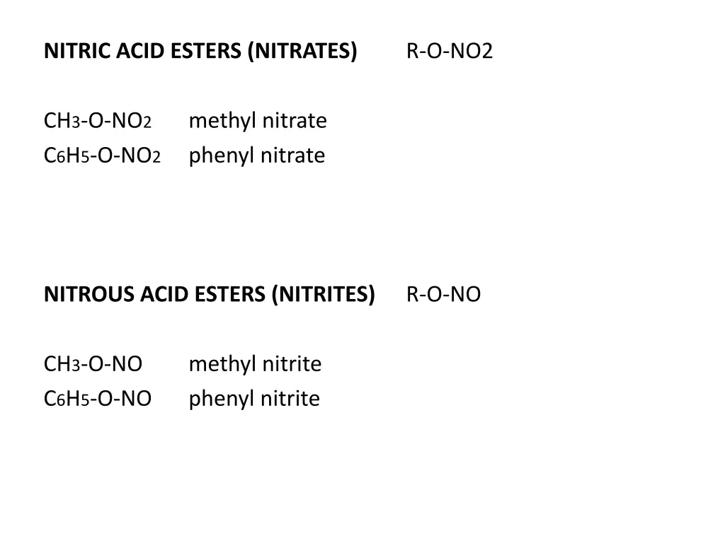 nitric acid esters nitrates