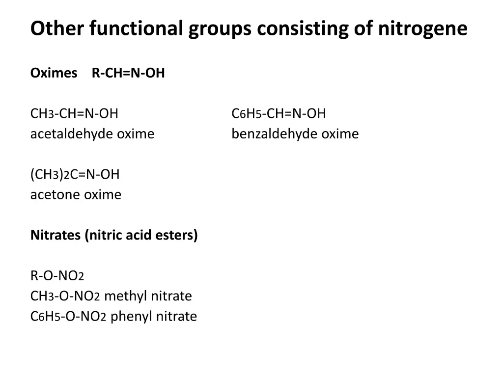 other functional groups consisting of nitrogene