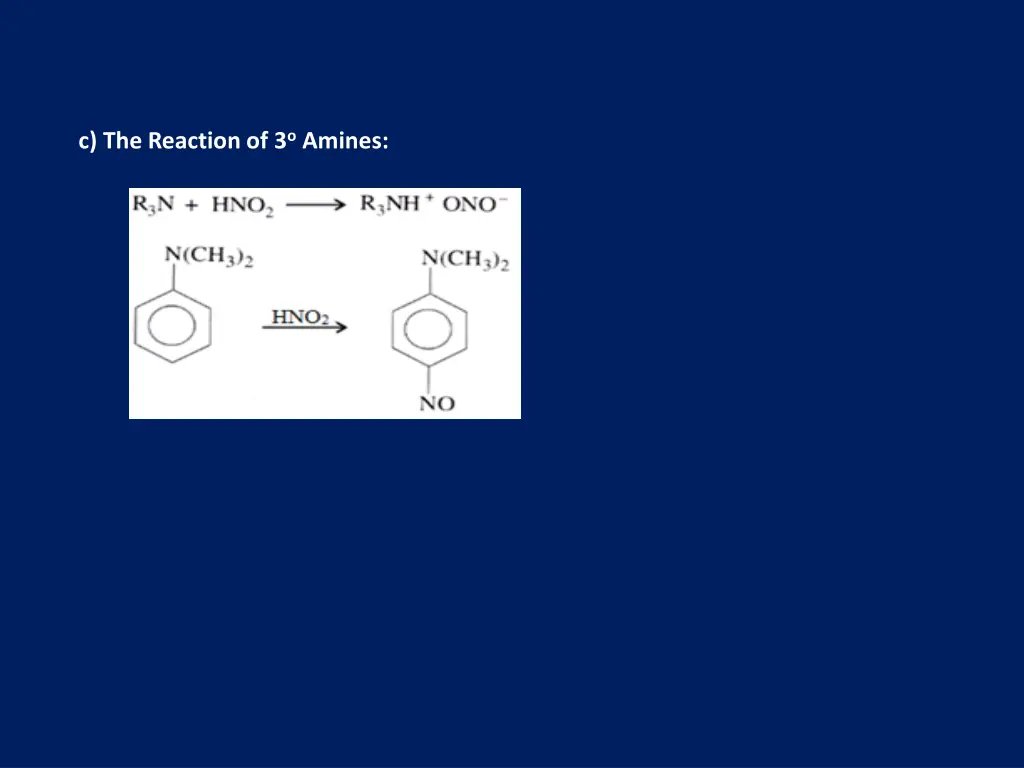 c the reaction of 3 o amines