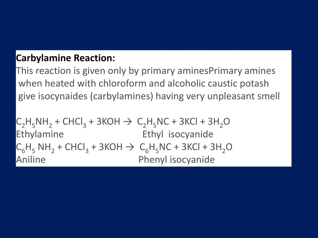 carbylamine reaction this reaction is given only