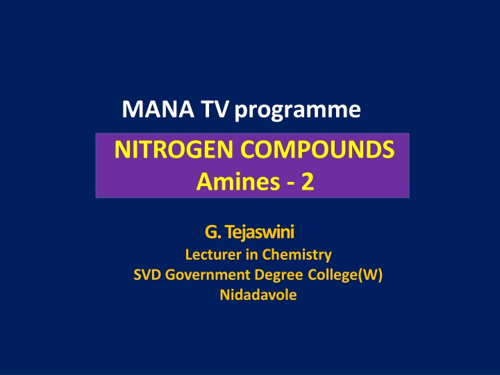 mana tv programme nitrogen compounds amines 2