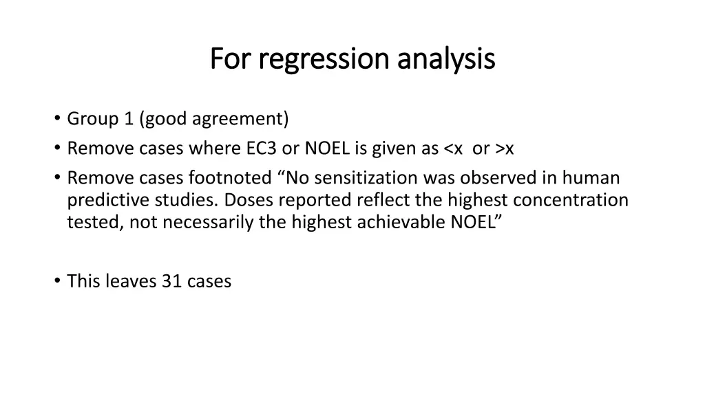 for regression analysis for regression analysis