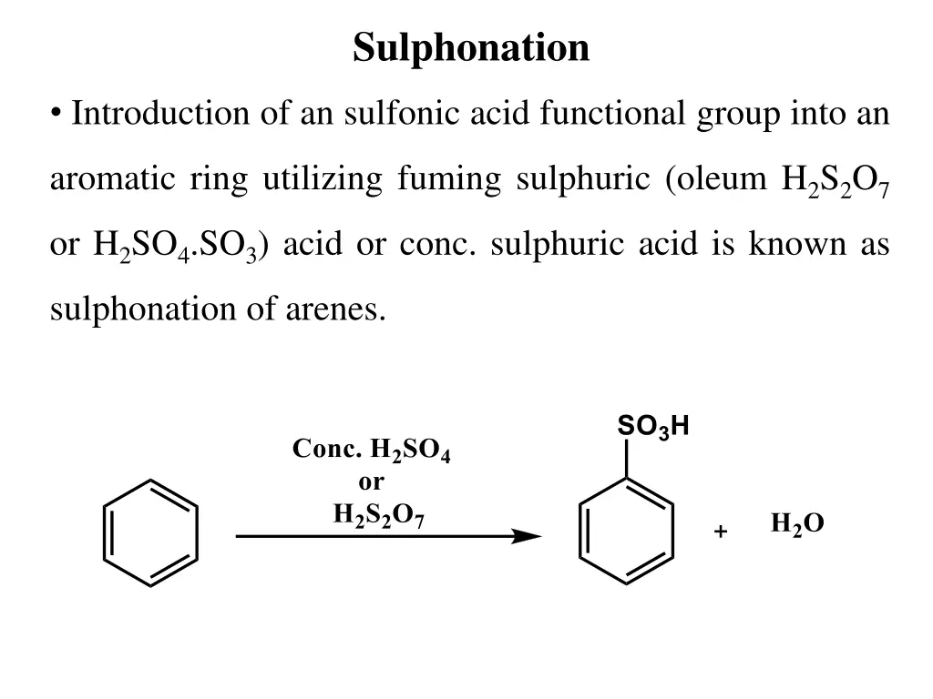 sulphonation