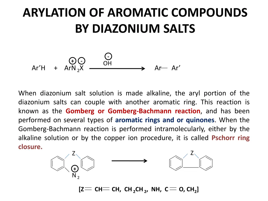 arylation of aromatic compounds by diazonium salts