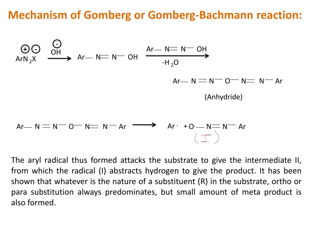 mechanism of gomberg or gomberg bachmann reaction