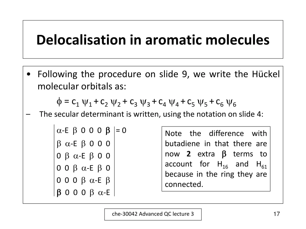 delocalisation in aromatic molecules