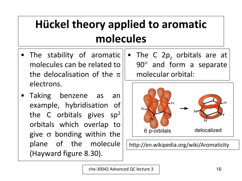 h ckel theory applied to aromatic molecules