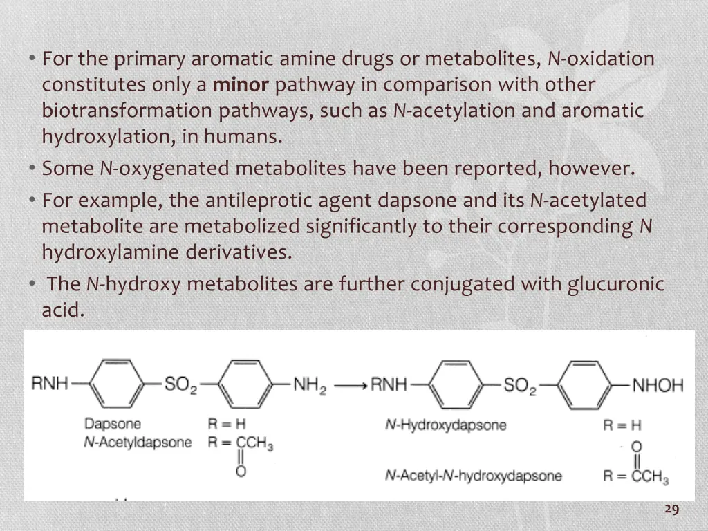 for the primary aromatic amine drugs