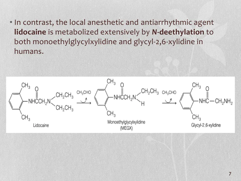in contrast the local anesthetic