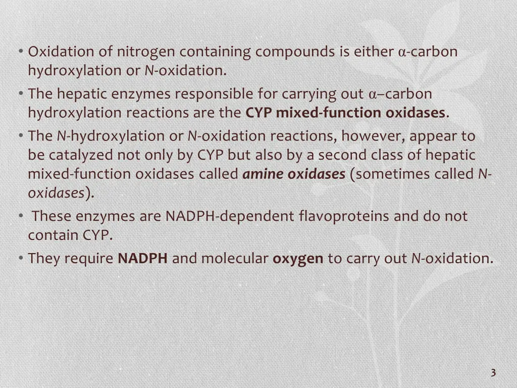 oxidation of nitrogen containing compounds
