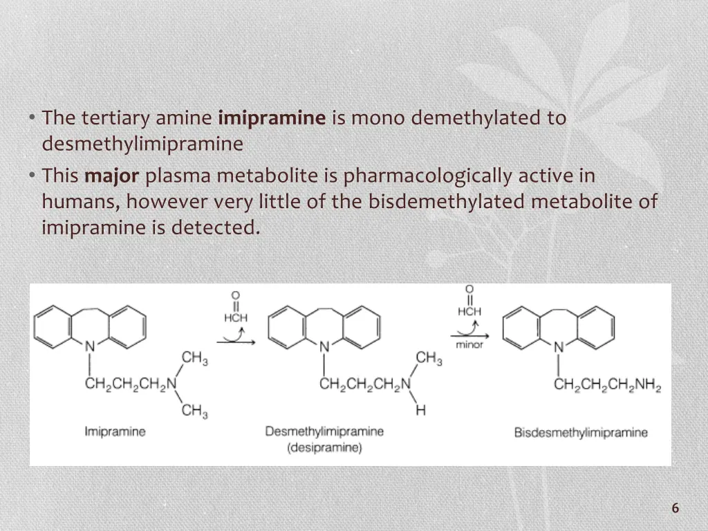 the tertiary amine imipramine is mono