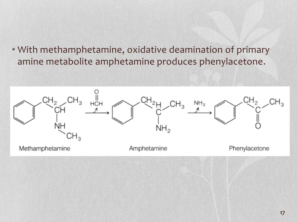 with methamphetamine oxidative deamination