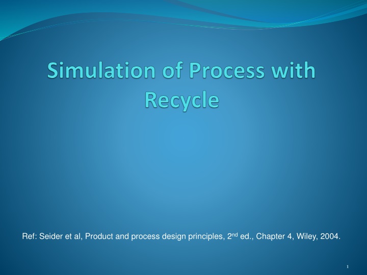 ref seider et al product and process design