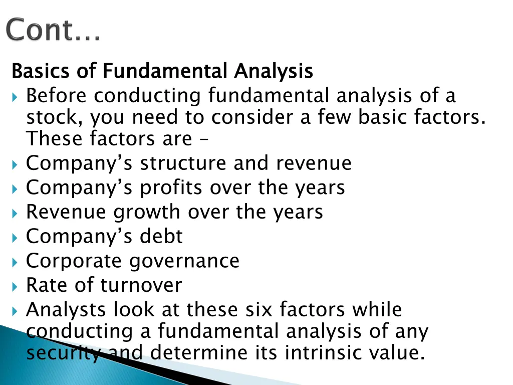 basics before conducting fundamental analysis