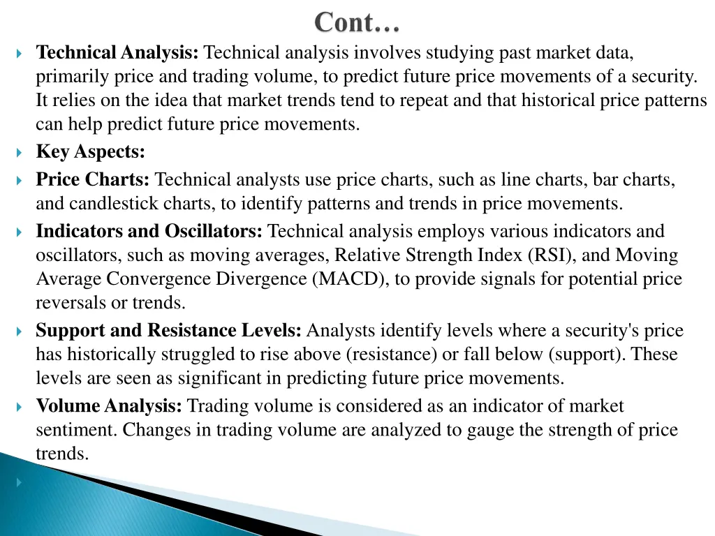technical analysis technical analysis involves