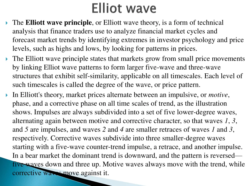 the elliott wave principle or elliott wave theory