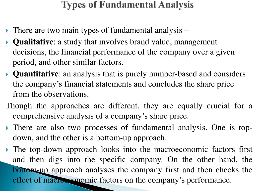 there are two main types of fundamental analysis
