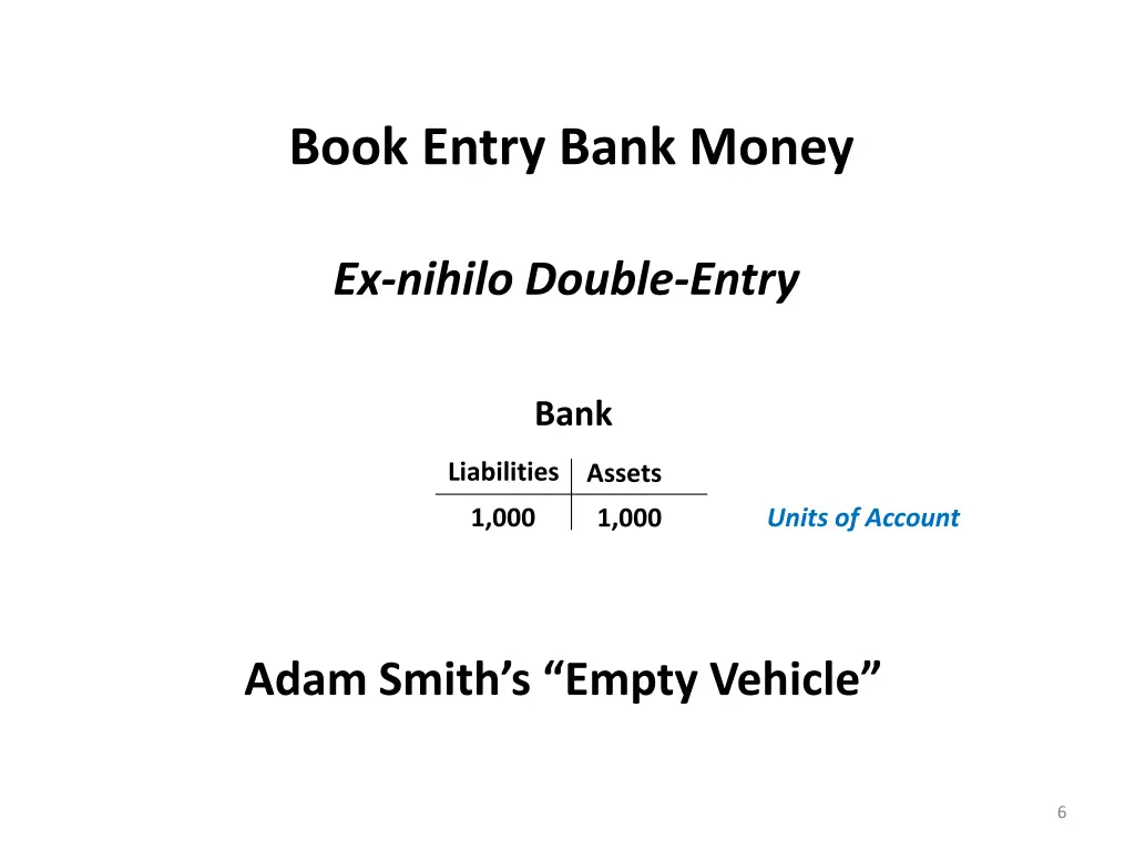book entry bank money