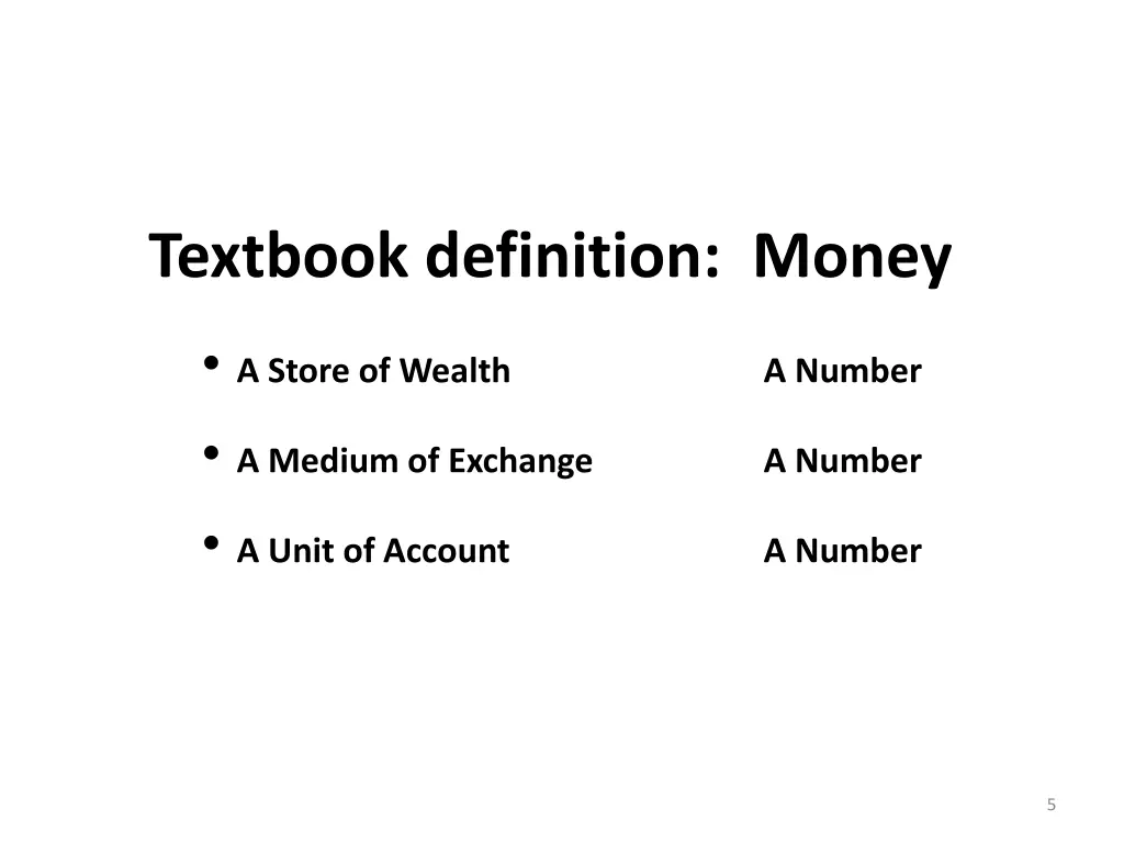 textbook definition money