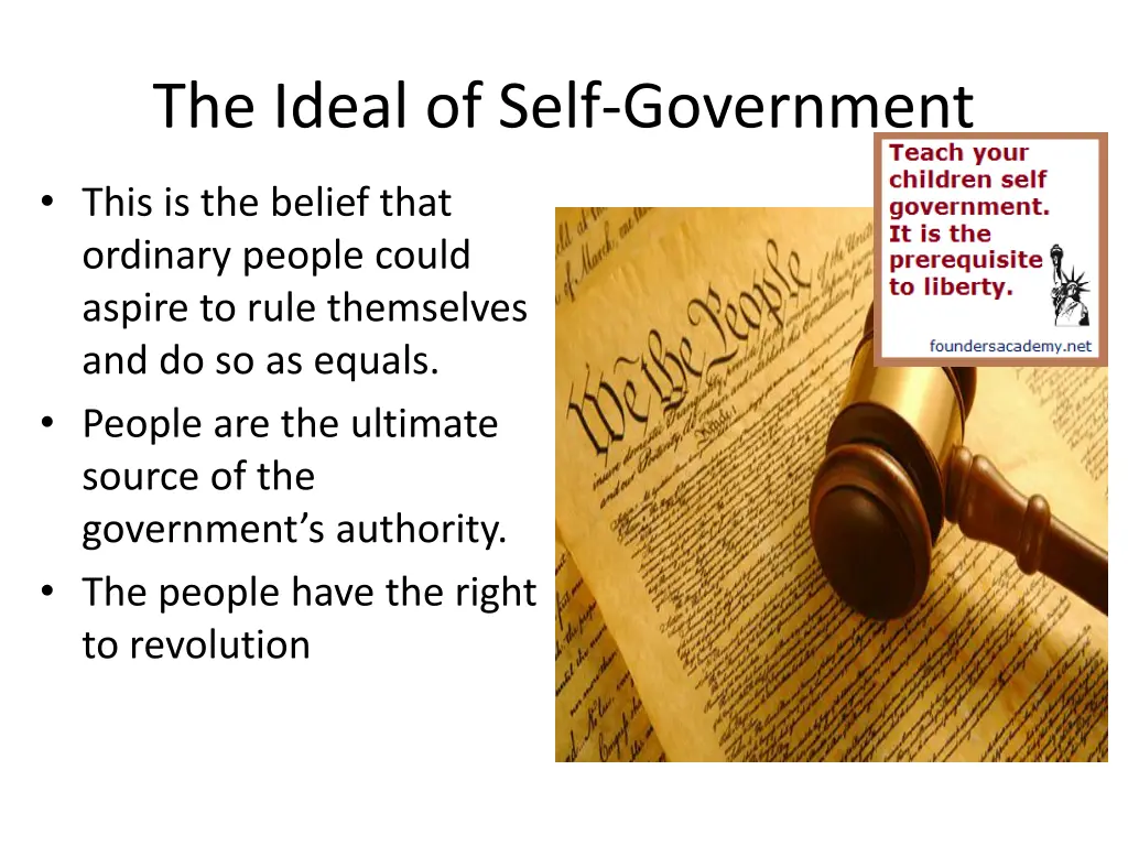 the ideal of self government